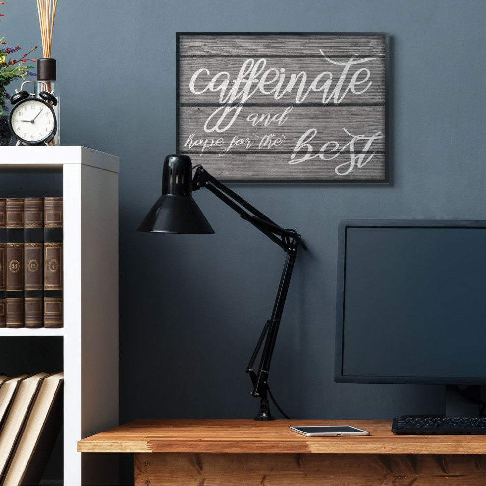Stupell Industries Caffeinate And Hope For The Best Family Word Design, 24"x30"