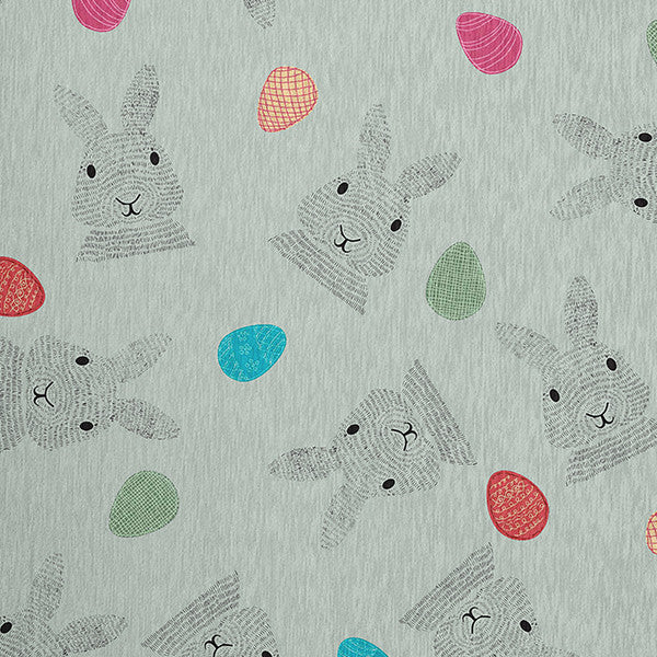 Bunnies and Eggs Easter Chenille Rug, Breezeway Green, 5'x7'
