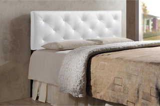 Baltimore Modern and Contemporary King White Faux Leather Upholstered Headboard
