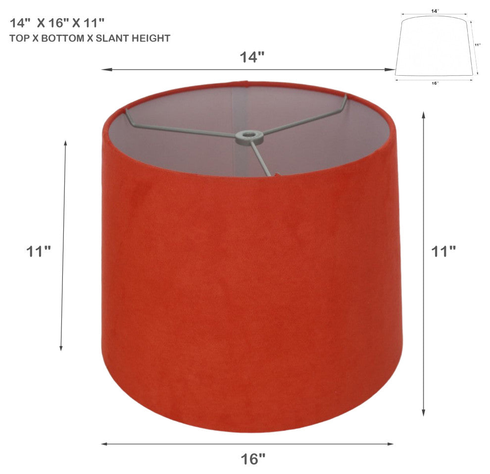 12" Suede Hardback Lamp Shade, Salmon