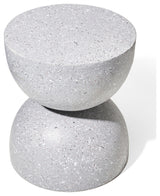17.75'' Multi-Functional Mgo Sand Terrazzo Garden Stool, Gray
