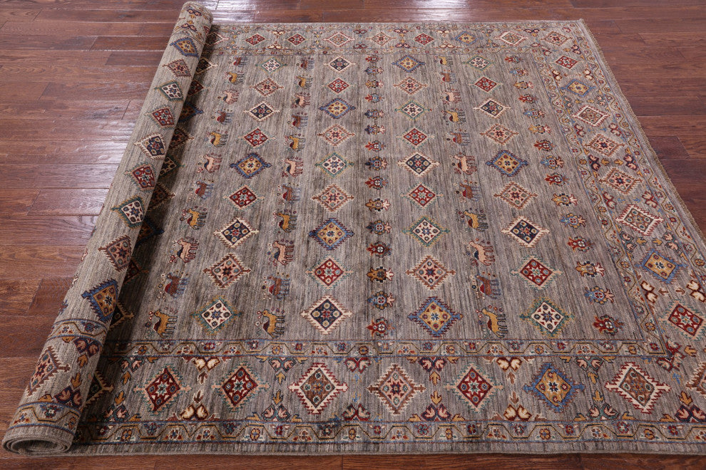 6' 10" X 9' 11" Super Kazak Handmade Wool Rug - Q12183
