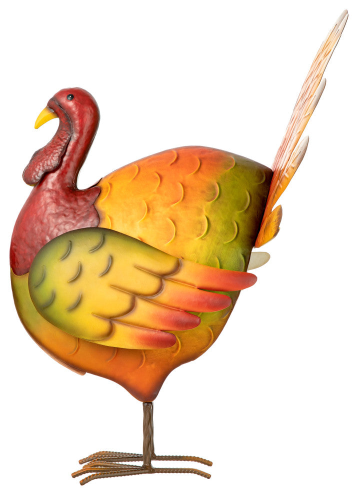 21.5"H Thanksgiving Metal Turkey Porch Decor