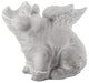 Cement Sitting Winged Pig Figurine Washed Concrete Gray Finish