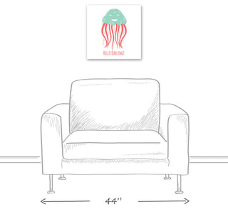 Hello Darling Jellyfish 16x16 Canvas Wall Art