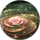 Pink Flower With Water Droplets, Floral Round Metal Wall Art, 11"