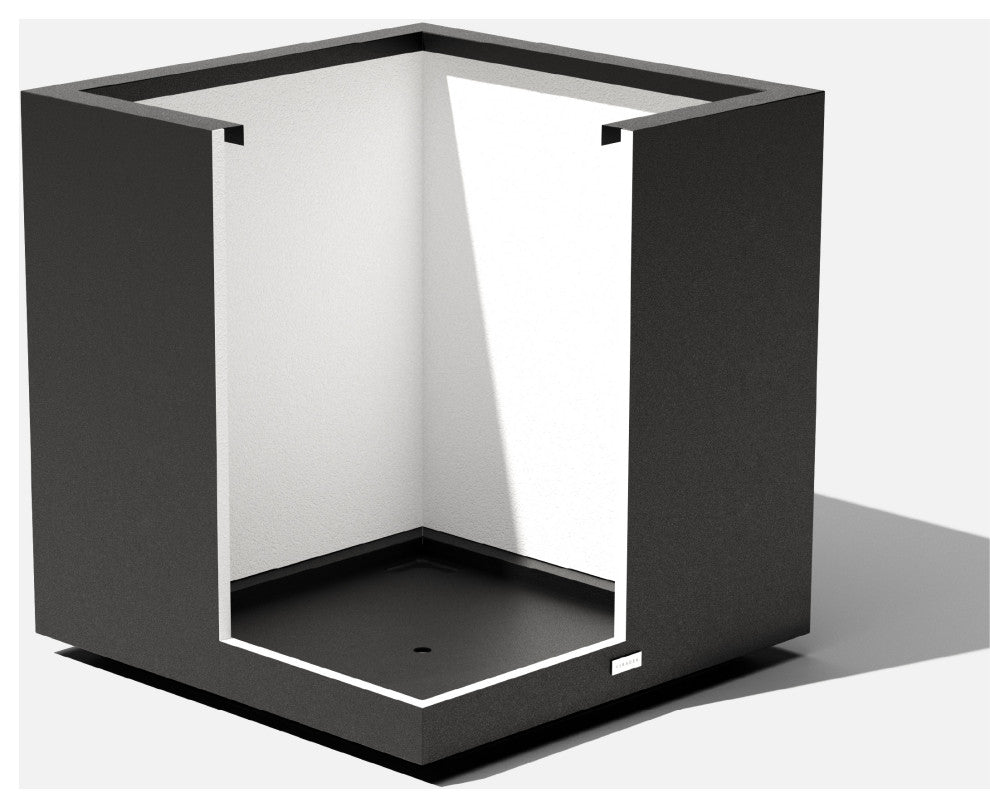 Metallic Series Cube Planter, Black, Large