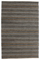 5" x 8" Black and Tan Decorative Striped Area Rug