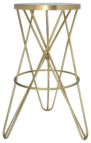 Mercury Iron / Powder Coated Stool, Brushed Gold/Gold, Bar Height