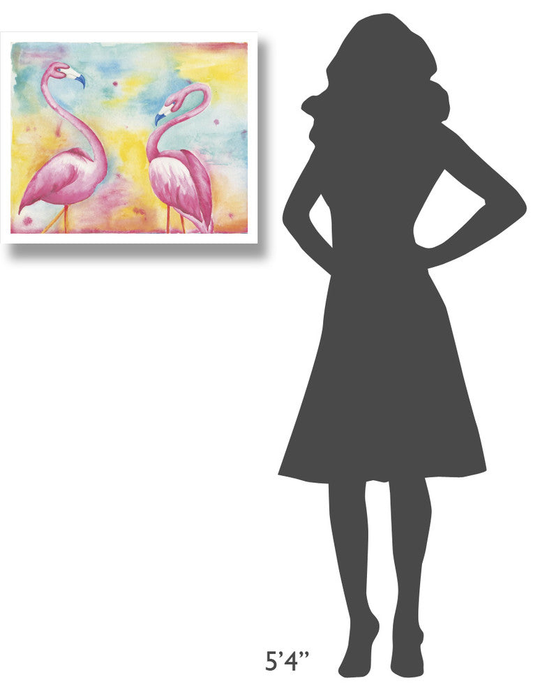 "Bright Flamingos II" Digital Paper Print by Elyse DeNeige, 26"x22"