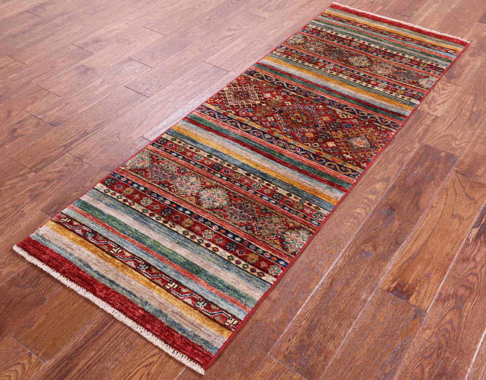 2' 0" X 5' 10" Runner Super Kazak Khorjin Handmade Rug Q11009