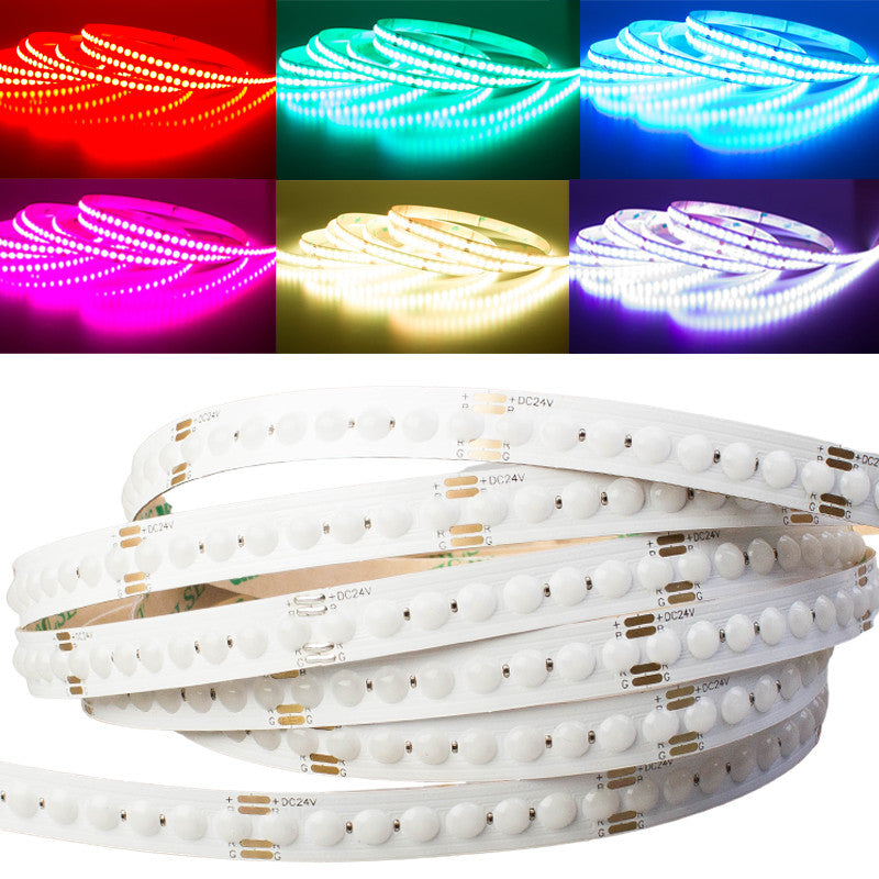 24V Super Bright Rgb Dot Cob Color Change LED Strip With Controller and Power