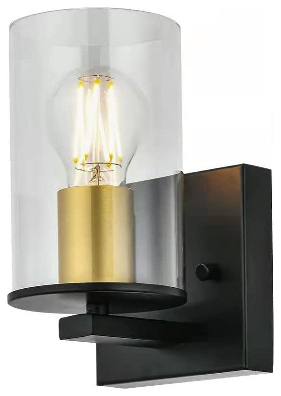 Matte black vanity wall light fixture industrial glass wall lamp