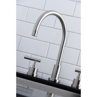 KS8728CMLBS 8" Widespread Kitchen Faucet With Brass Sprayer, Brushed Nickel