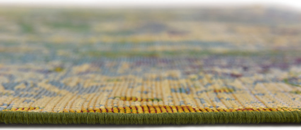 Unique Loom Multicolored Crumpled Outdoor 5' 3 x 8' 0 Area Rug