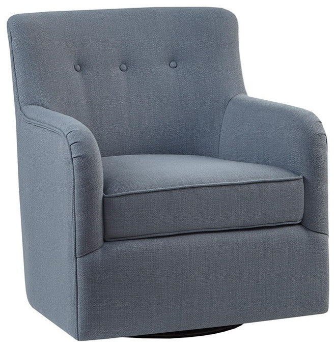 Madison Park Adele Mid Back Round Arm Motion Chair, Blue