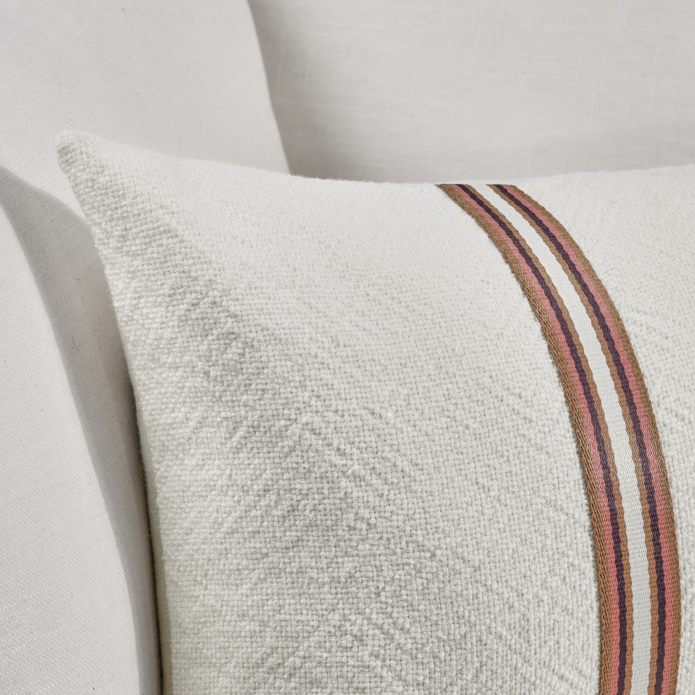 Ralph 22" Cotton Linen Throw Pillow, 14x26