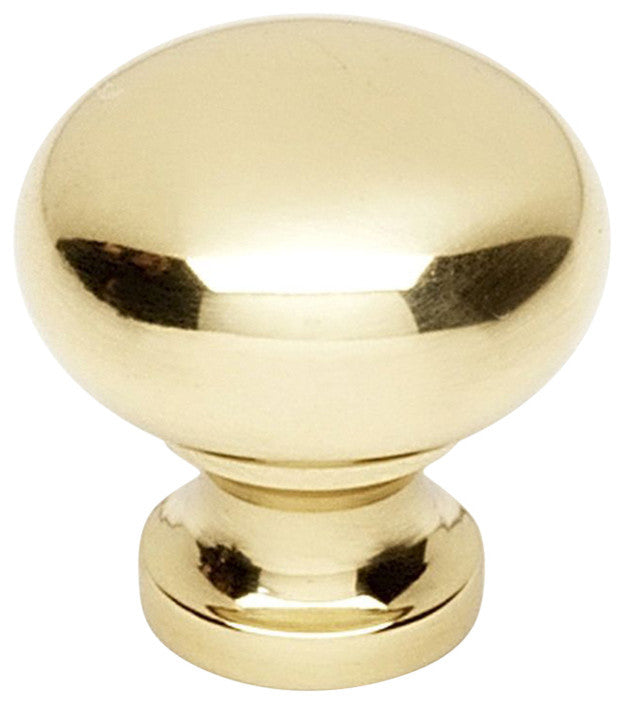 Alno A1066 Knobs - 3/4" Small Round Smooth Solid Brass Cabinet - Polished Brass