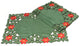 Holly Leaf Poinsettia Embroidered Cutwork Christmas Placemats, Set of 4