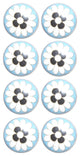 HomeRoots Charming Light Blue And Black Set of 8 Knobs
