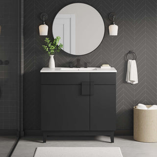 Miles 36" Bathroom Vanity - White Black