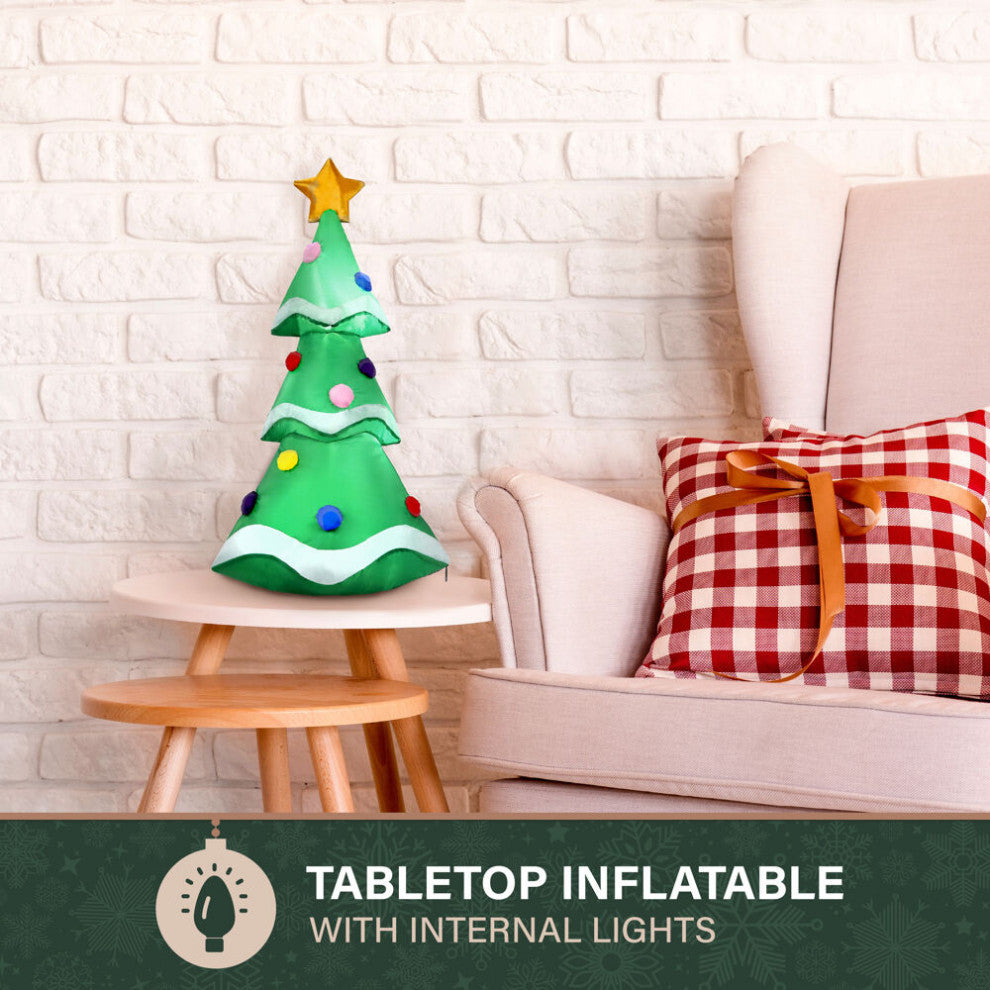 2 ft Tall Prelit Tabletop Xmas Tree Inflatable