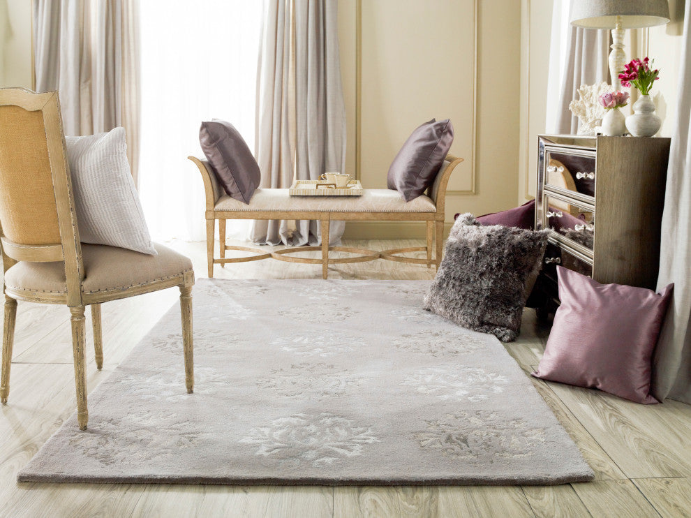 Surya Tamira TAM-1006 8' Round Rug, Medium Gray/Light Gray