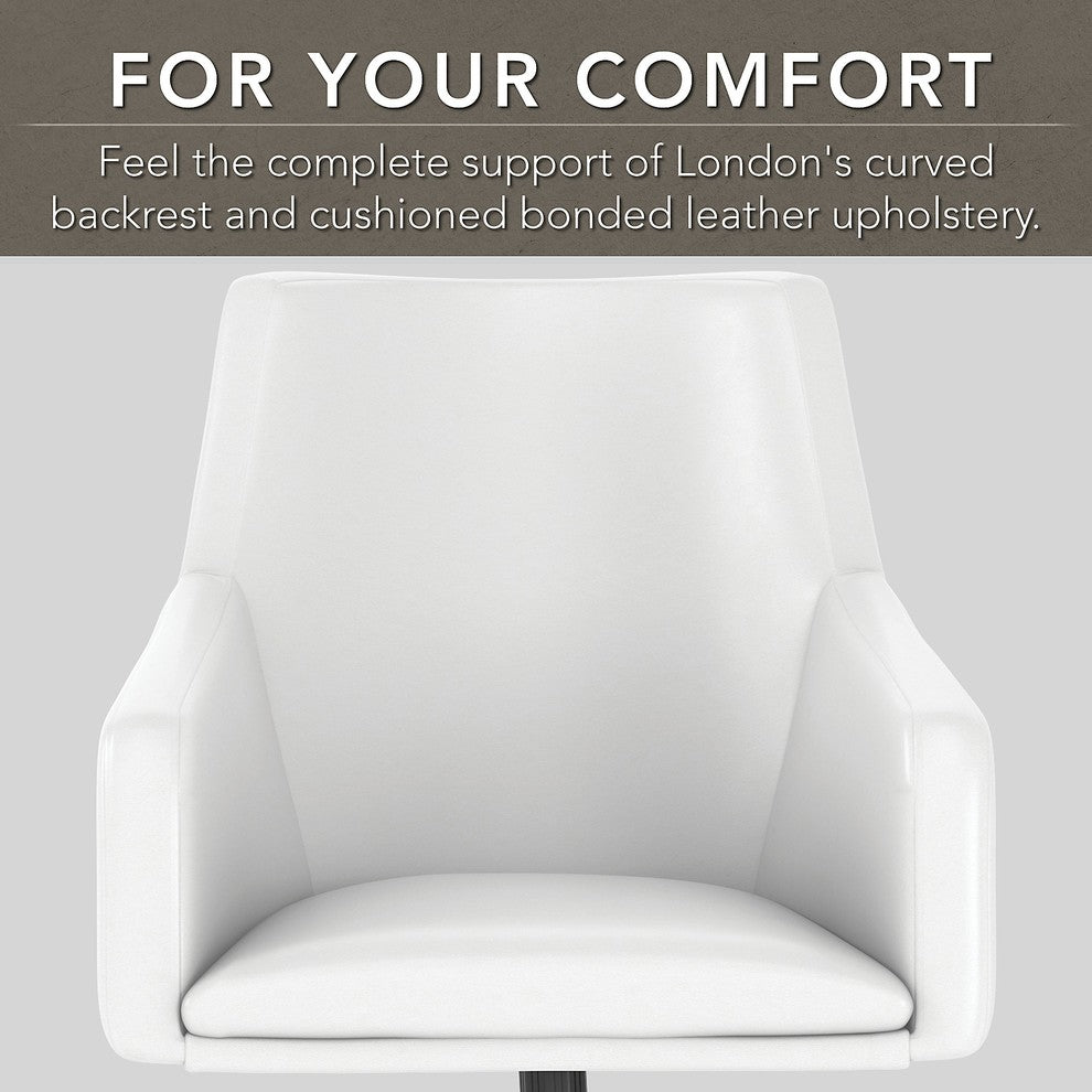 Cabot Mid Back Leather Box Chair, White