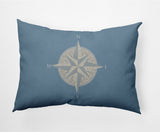14x20" Compass Nautical Decorative Indoor Pillow, Dusty Smoke