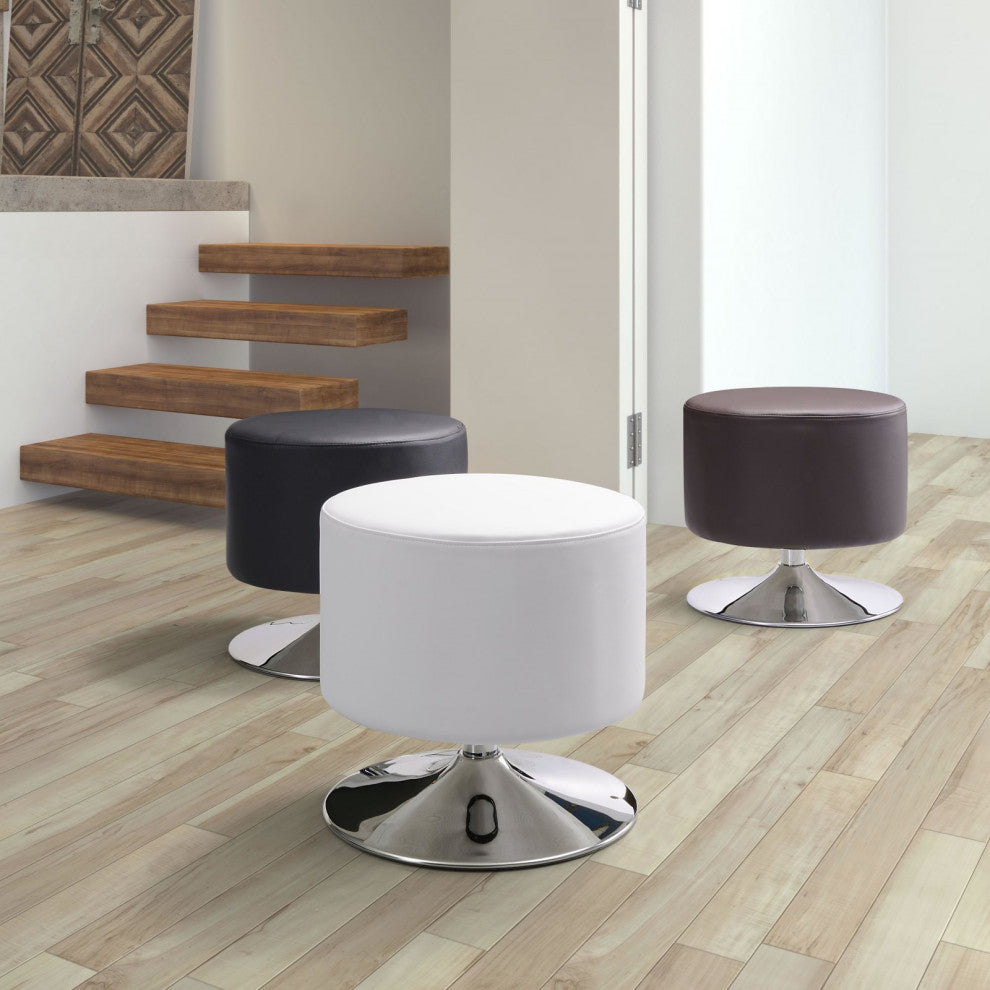 Ottoman Accent Chair, Fabric, Wood, Black, Chrome, Lounge Lobby Hospitality