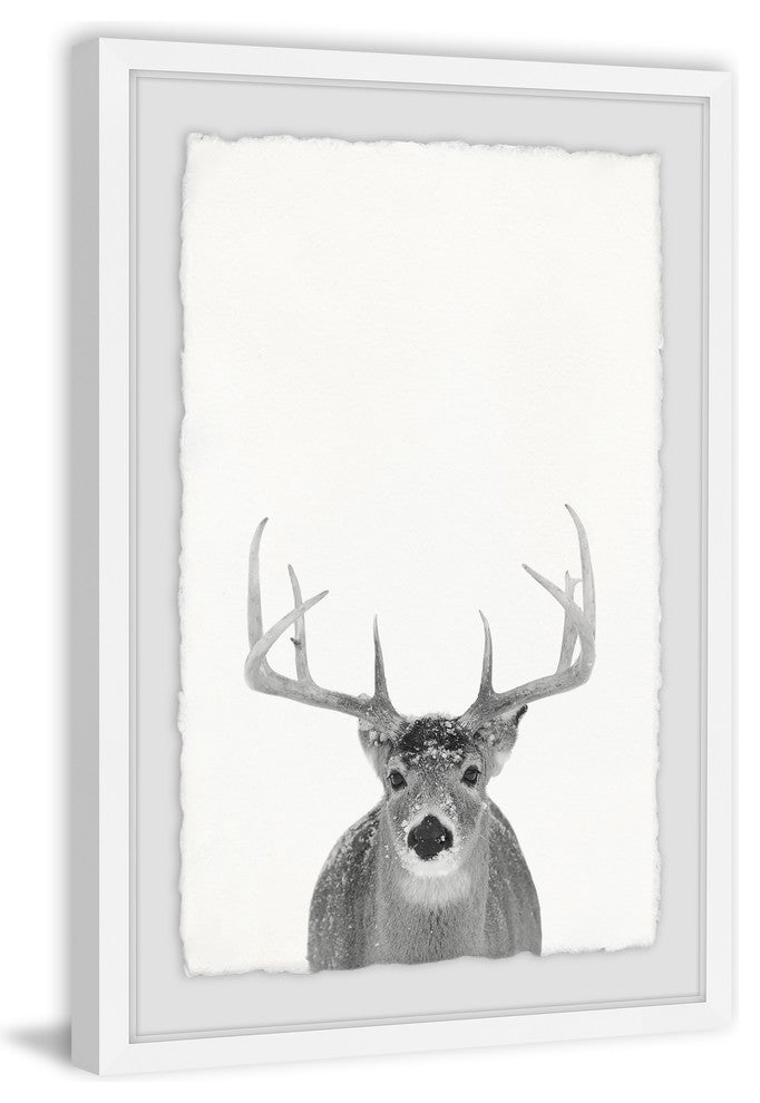 "Gray Deer" Framed Painting Print, 16"x24"