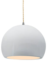 Radiance Medium Globe Pendant, Gloss White Frame, Brushed Nickel, LED-Cord