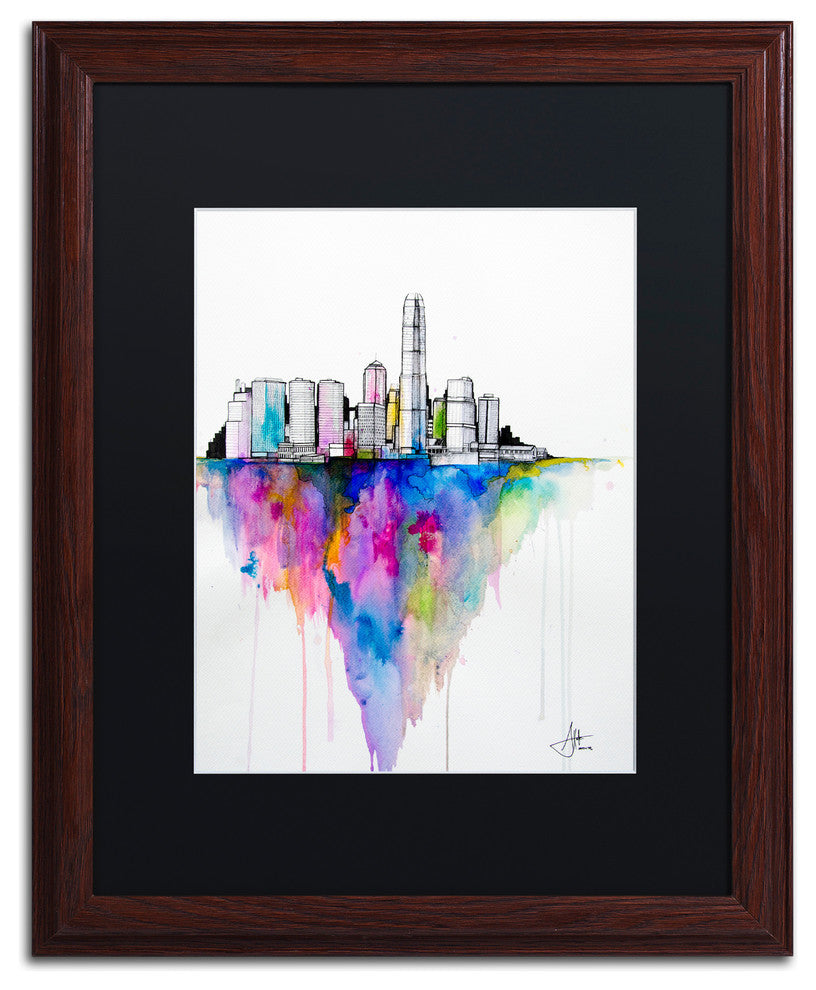 Marc Allante ''Monolith II'' Art, Wood Frame, Black Mat, 20x16