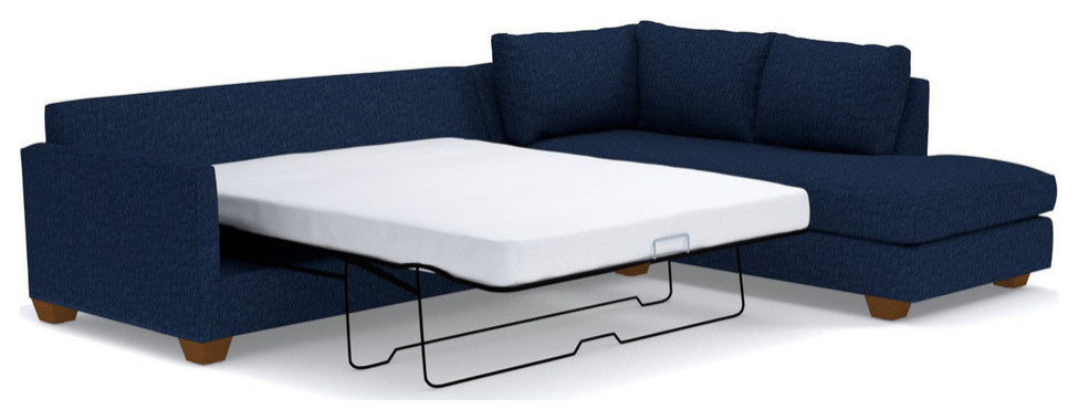 Apt2B Tuxedo 2-Piece Sectional Sleeper Sofa, Blueberry, Chaise on Left