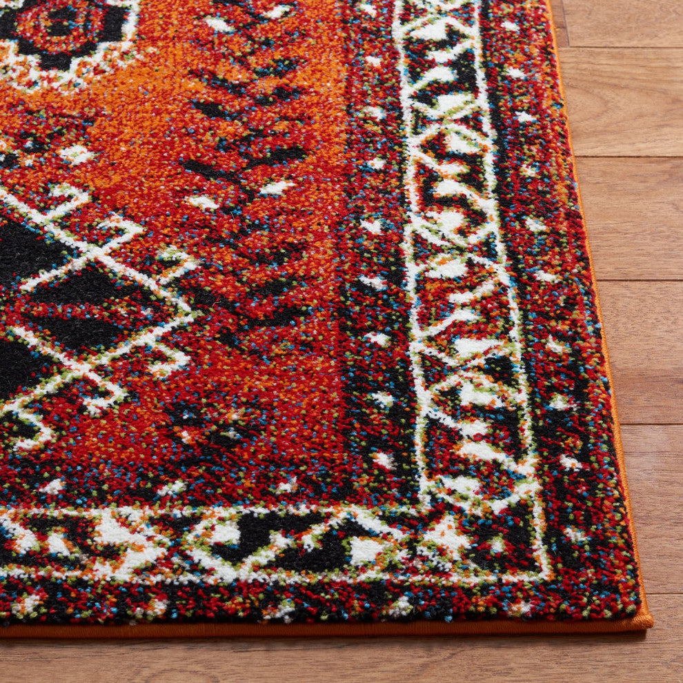 Safavieh Vintage Hamadan Vth293P Traditional Rug, Orange and Red, 6'7"x6'7" Squa