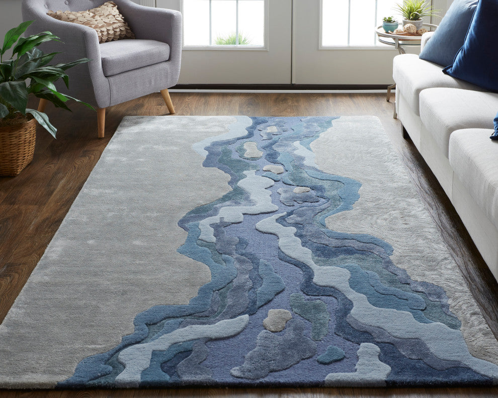 Weave & Wander Arwyn Modern Viscose Rug, 8'x10'