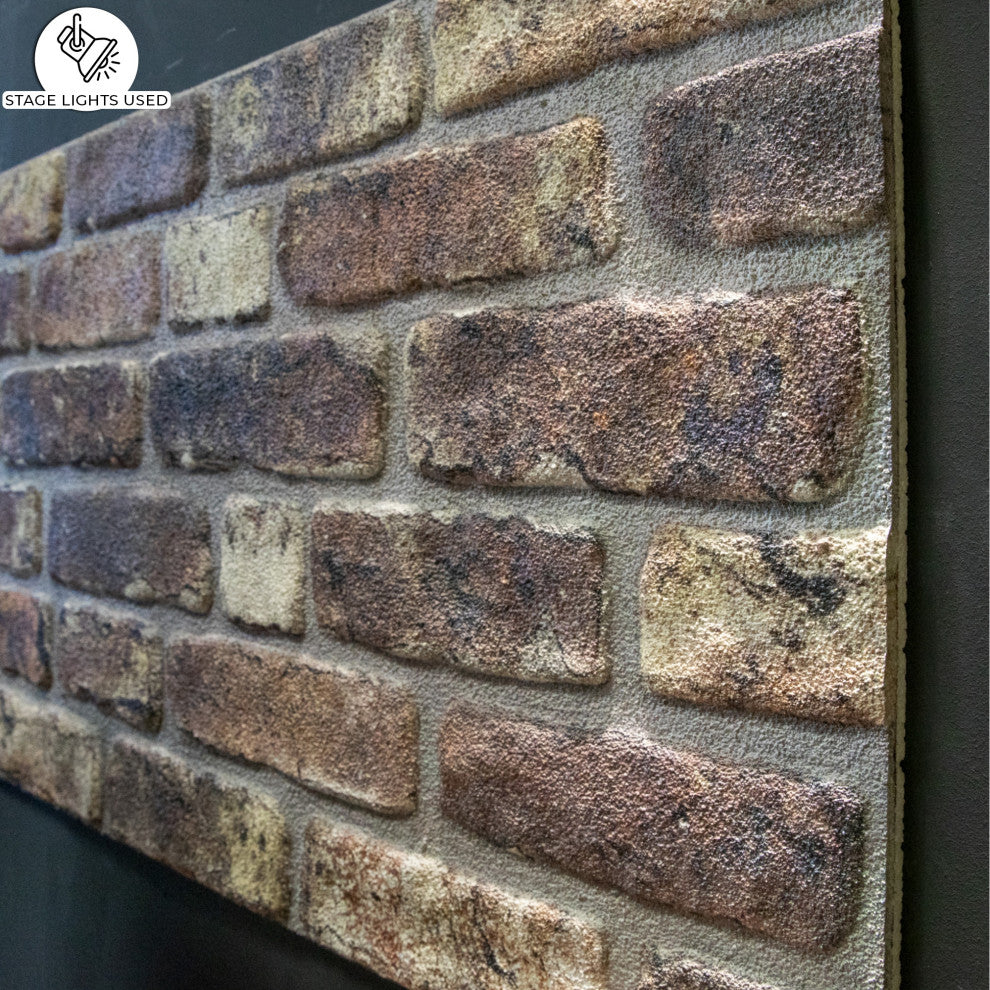 Faux Face Brick 3D Wall Panels, Gray Brown, Sample 10x10"