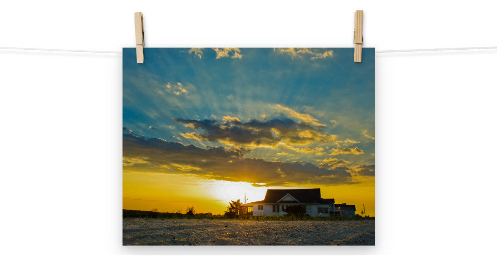 Sunset at Bowers Landscape Photo, Coastal Unframed Wall Art Print, 11" X 14"