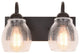 2-Light Vanity Wall Light With Seeded Glass Farmhouse Black Wall Sconce Lighting