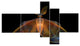 Orange Fractal Butterfly in Dark, Abstract Canvas Art Print, 60"x32", 5 panels