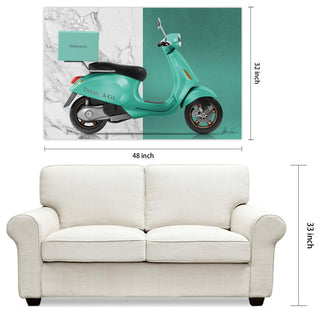 "Tiffany Delivery" Frameless Free Floating Tempered Glass Panel Graphic Wall Art