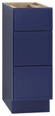 Vanity Art Birch Plywood Single Base Storage Cabinet, Blue, 12 Inch (3 Drawers)