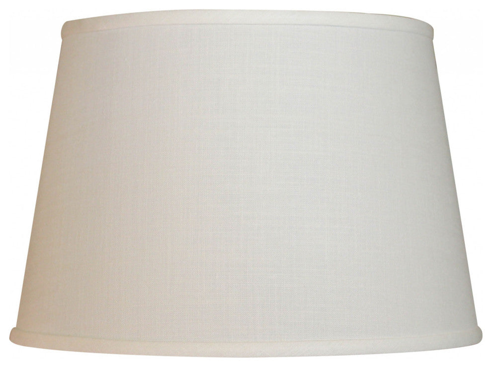 18" White Rounded Empire Slanted Linen Lampshade