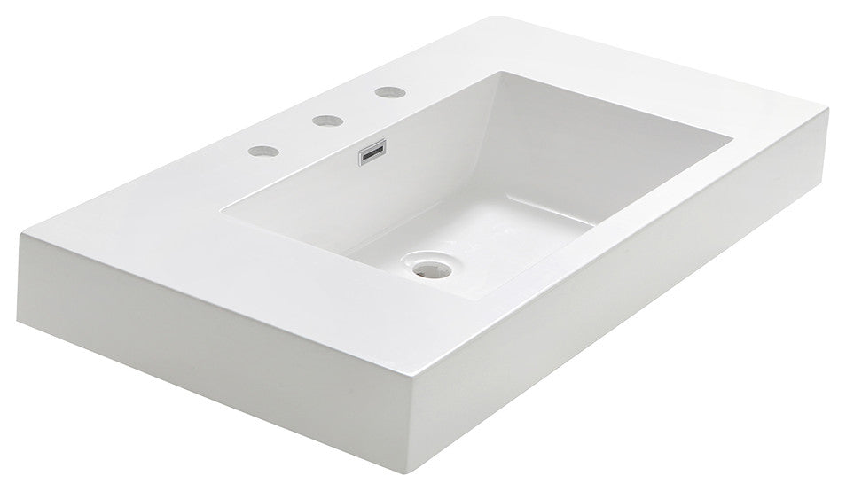 Vista 36" Integrated Sink/Countertop, White