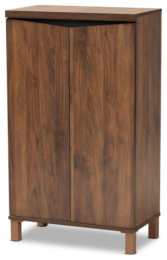 Dori Modern Shoe Cabinet, Walnut Brown