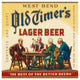 "West Bend Old Timer's Lager Beer" Paper Print by Vintage Booze Labels, 38"x38"