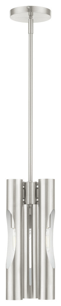 Brushed Nickel Contemporary, Industrial, Urban, Sleek Pendant Chandelier