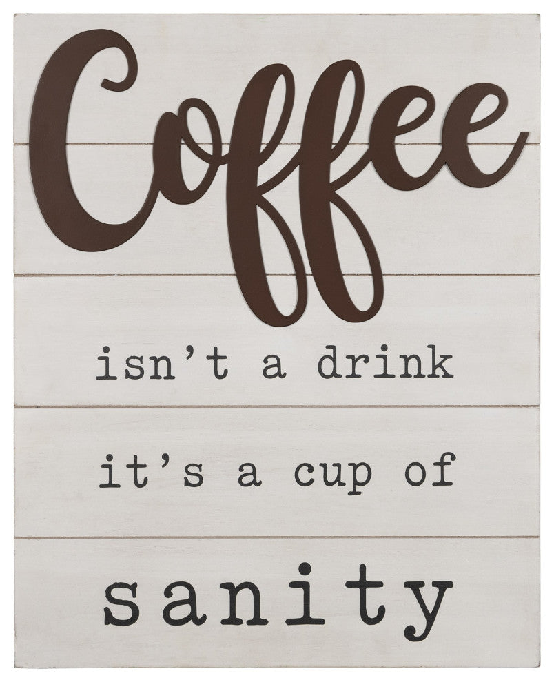 Coffee is a Cup of Sanity Wooden Wall Art
