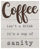 Coffee is a Cup of Sanity Wooden Wall Art