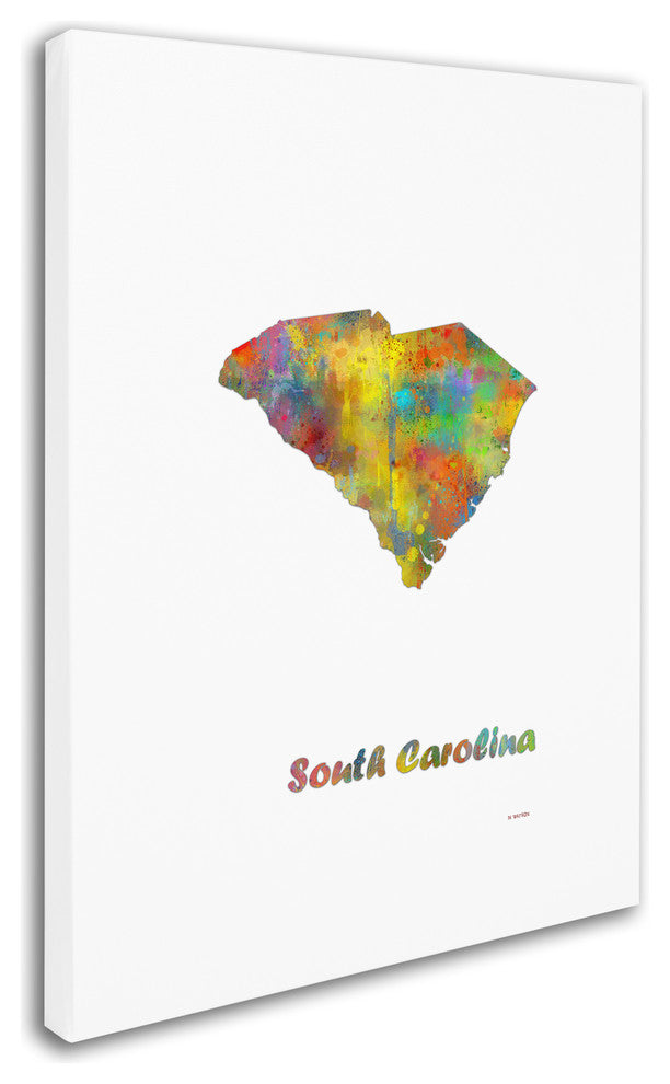 Marlene Watson 'South Carolina State Map-1' Canvas Art, 12"x19"